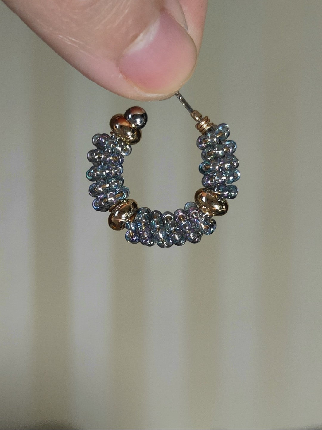 MIYUKI Seed Beaded Hoop Earrings