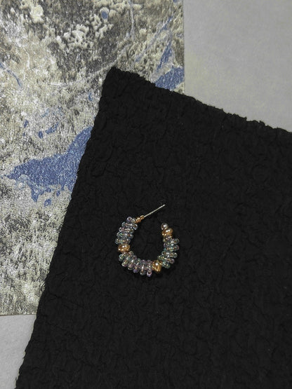 MIYUKI Seed Beaded Hoop Earrings