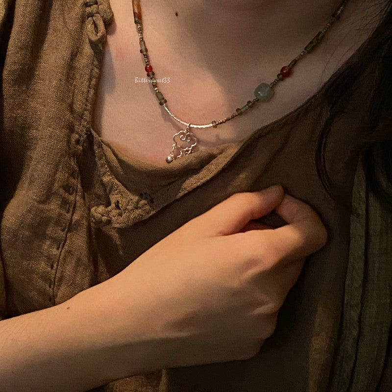 「Chinoiserie」Magpie Bridge Fairy Silver Necklace
