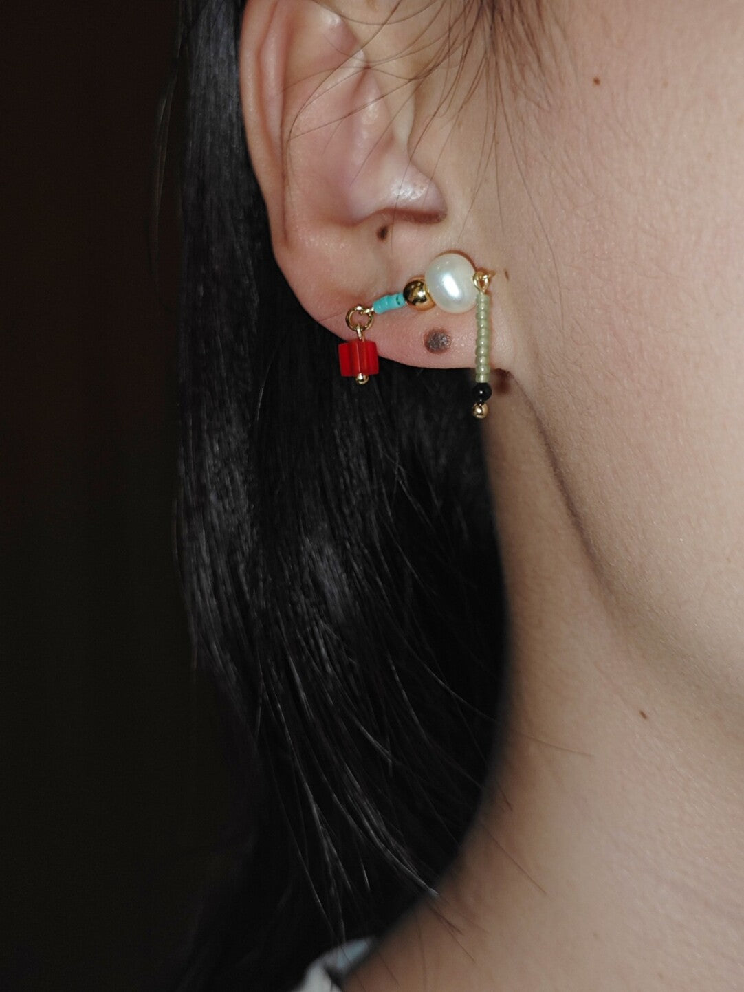 「Chinoiserie」Mini Fun Beaded Earrings