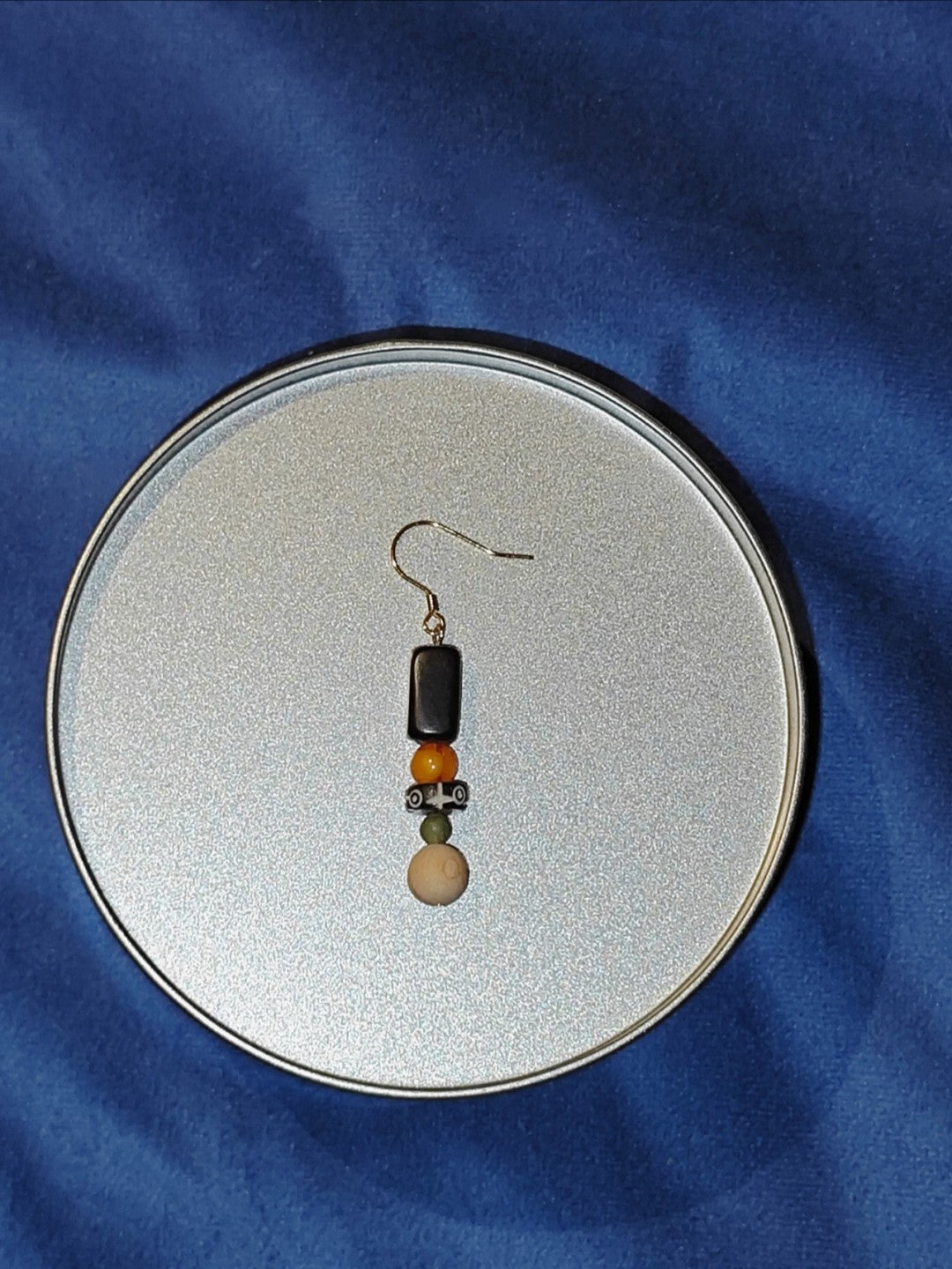 「Chinoiserie」 Natural Jade Sandalwood Drop Earrings