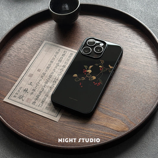 [Chinoiserie]Red Berries on Branch Printed Phone Case