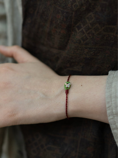 「Chinoiserie」Spring Silver Butterfly Braided Bracelet