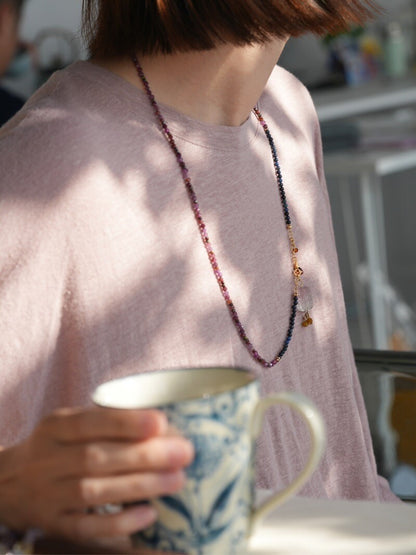 [Chinoiserie] Twilight Mountain Purple Gemstone Necklace