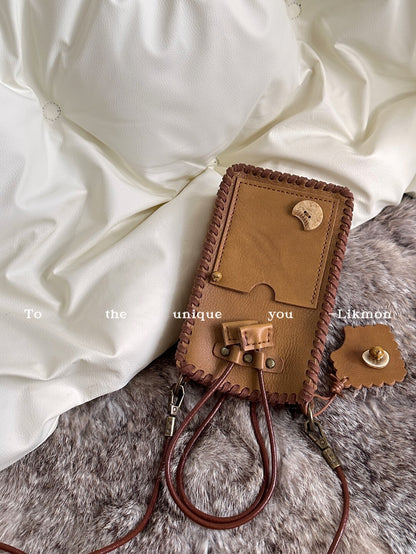 Cookie & Bread Top-Grain Leather Crossbody Bag