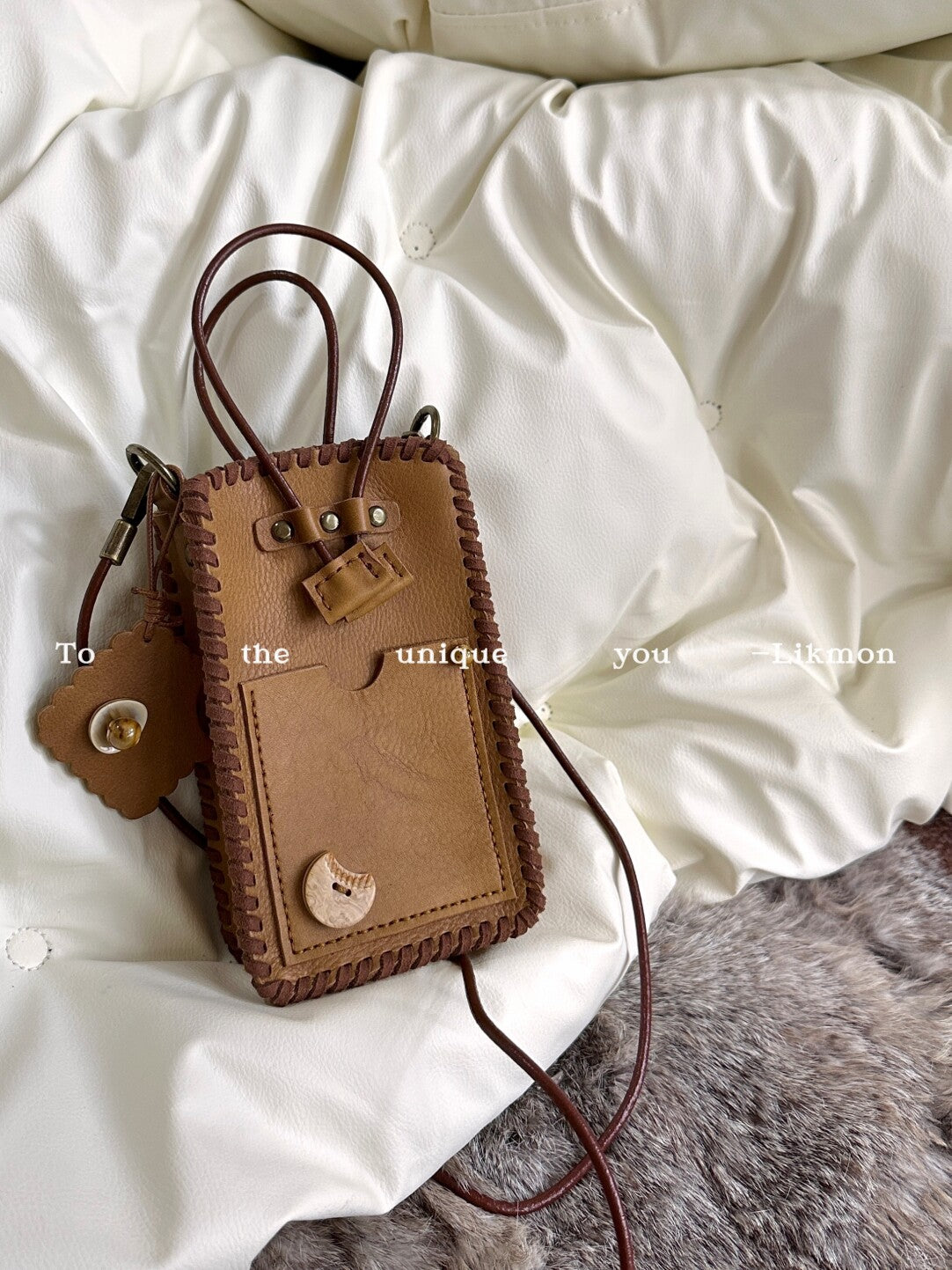 Cookie & Bread Top-Grain Leather Crossbody Bag