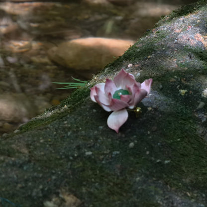 Cowhide Summer Lotus Brooch