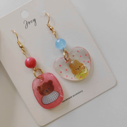 Cute Cartoon Handmade Shrink Plastic Earrings