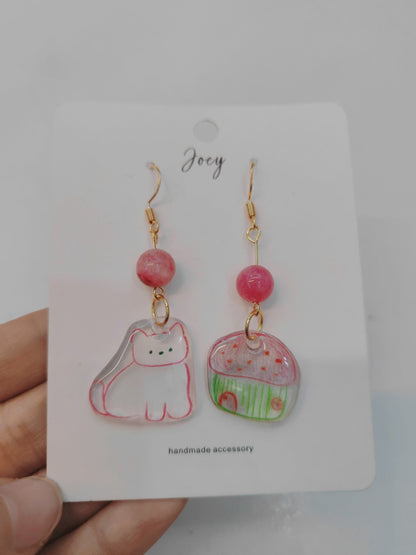 Cute Cats Shrink Plastic Earrings