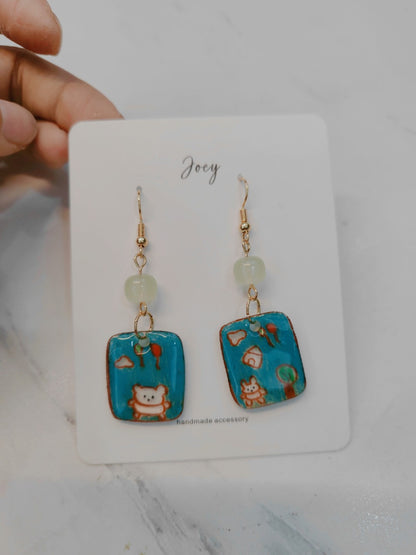 Cute Cats Shrink Plastic Earrings