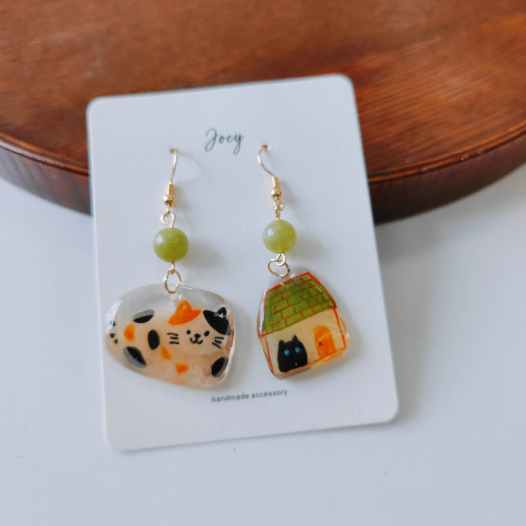 Cute Cats Shrink Plastic Earrings