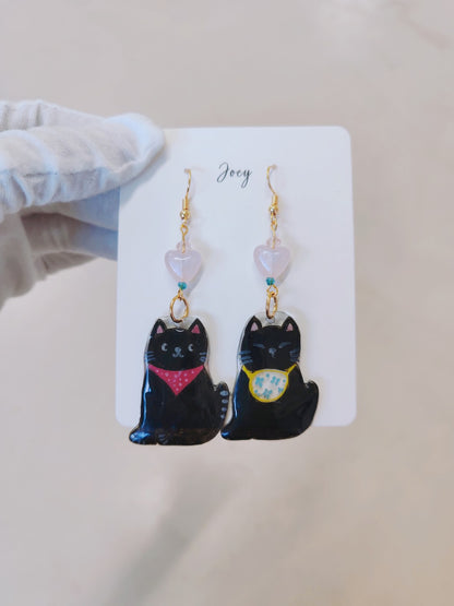 Cute Cats Shrink Plastic Earrings