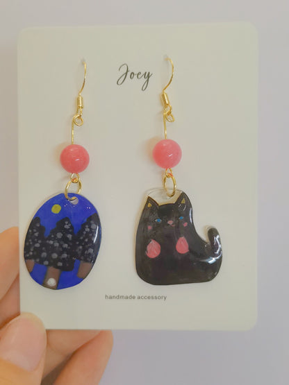 Cute Cats Shrink Plastic Earrings