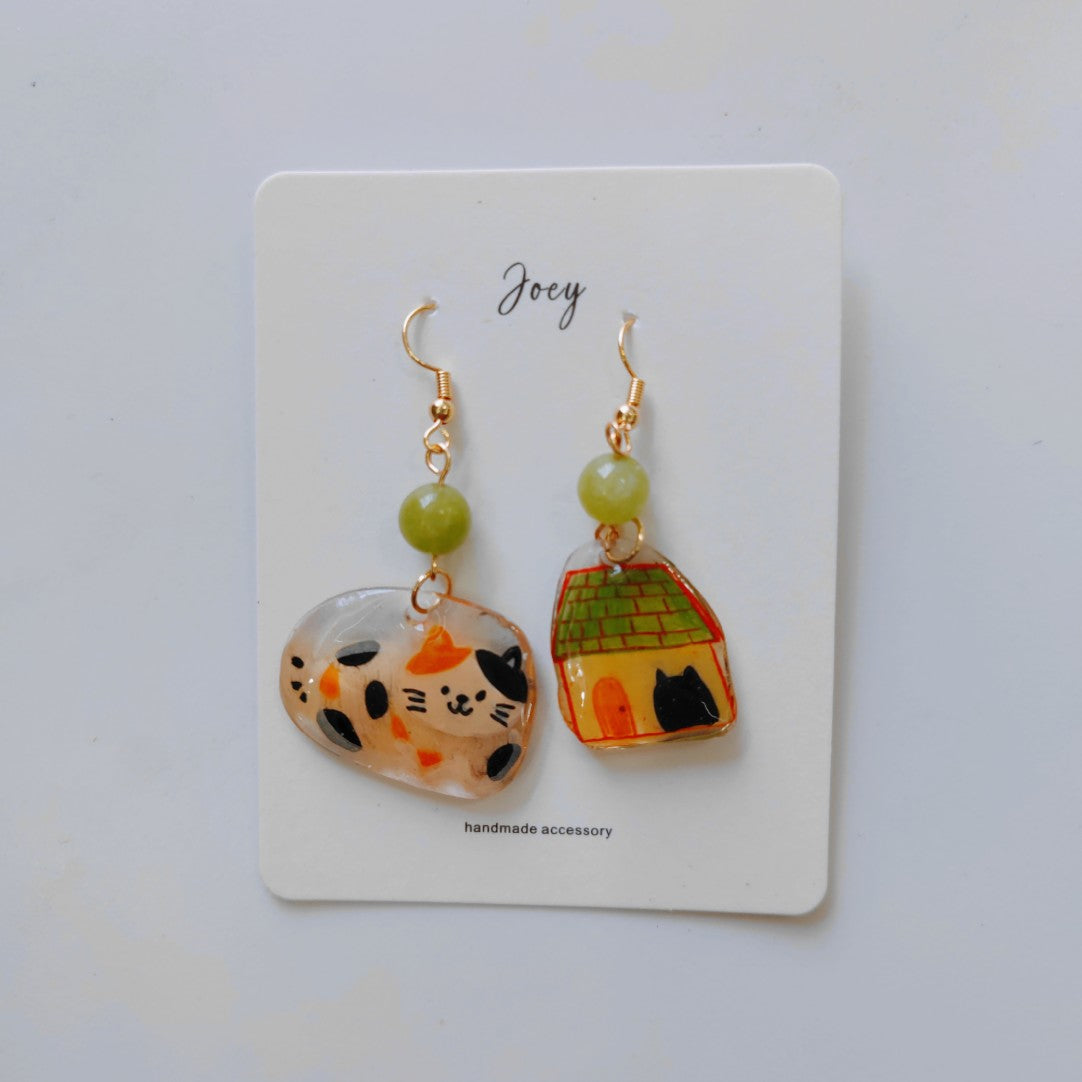 Cute Cats Shrink Plastic Earrings