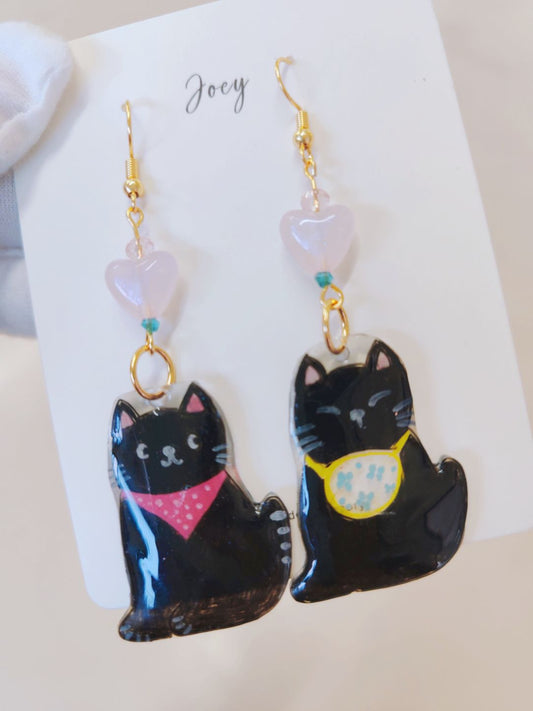 Cute Cats Shrink Plastic Earrings