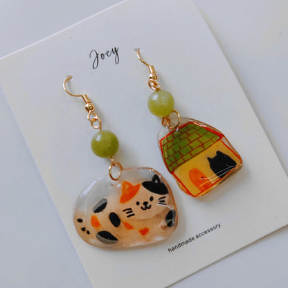 Cute Cats Shrink Plastic Earrings