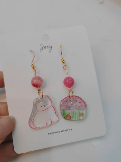 Cute Cats Shrink Plastic Earrings