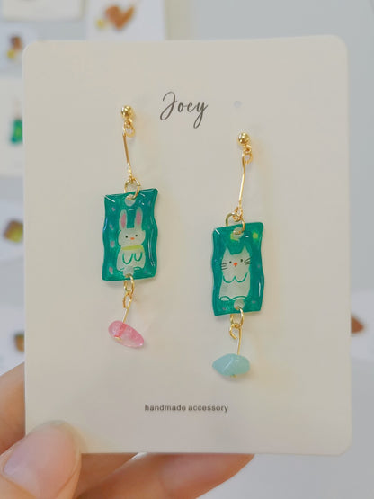 Cute Cats Shrink Plastic Earrings