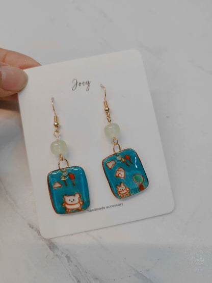 Cute Cats Shrink Plastic Earrings