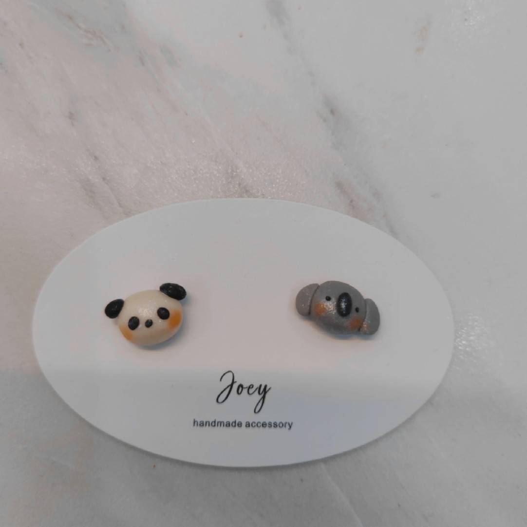 Cute Handmade Polymer Clay Animals Studs