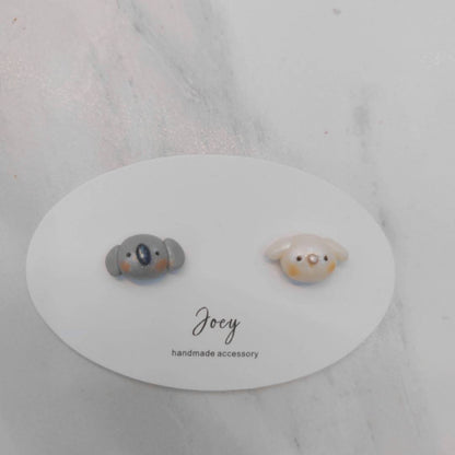 Cute Handmade Polymer Clay Animals Studs