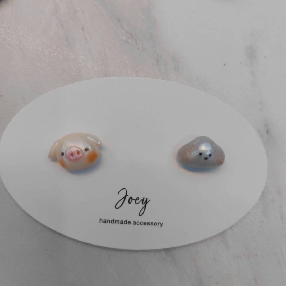 Cute Handmade Polymer Clay Animals Studs