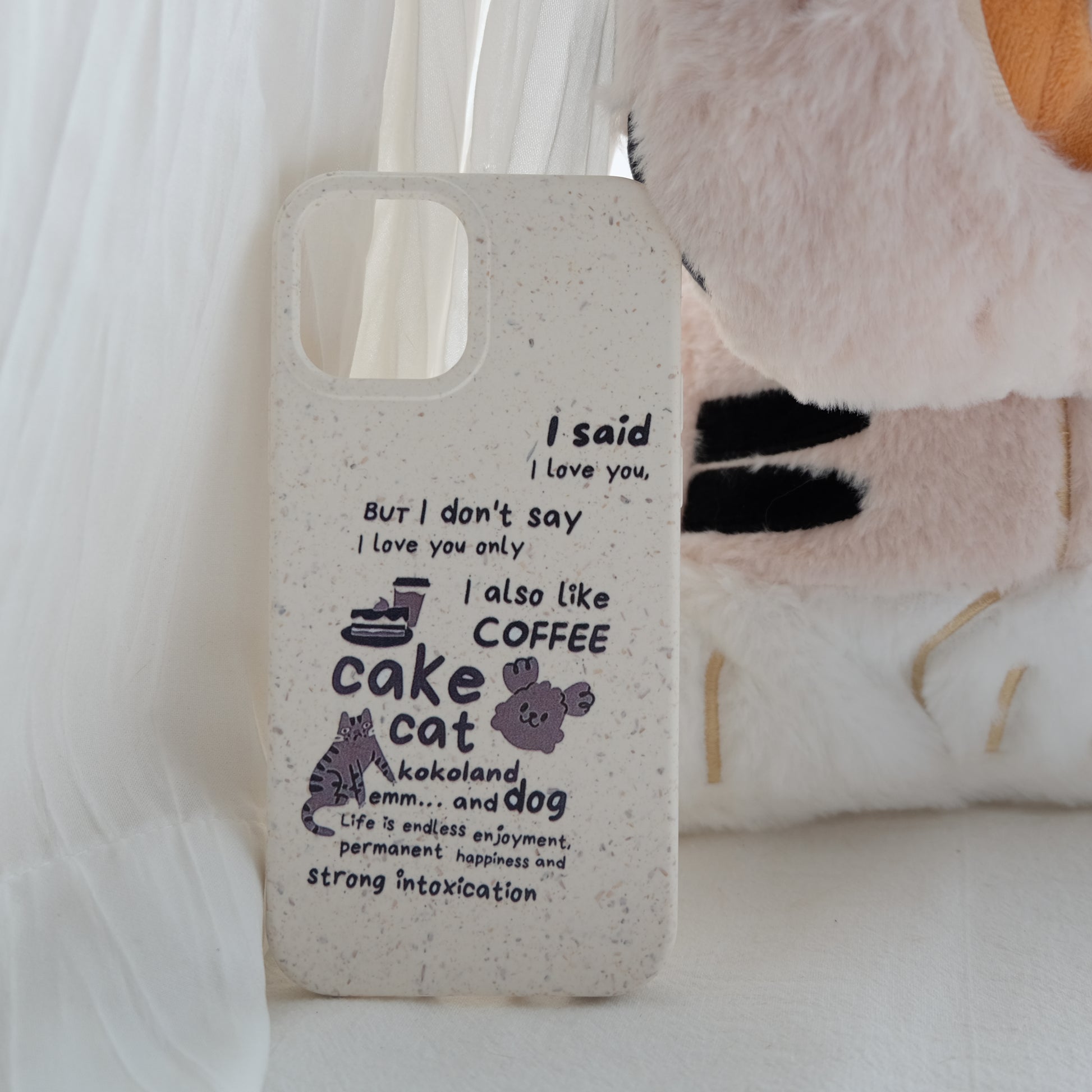 Coffee Cat and Cake degradable phone case | phone accessories | Three Fleas