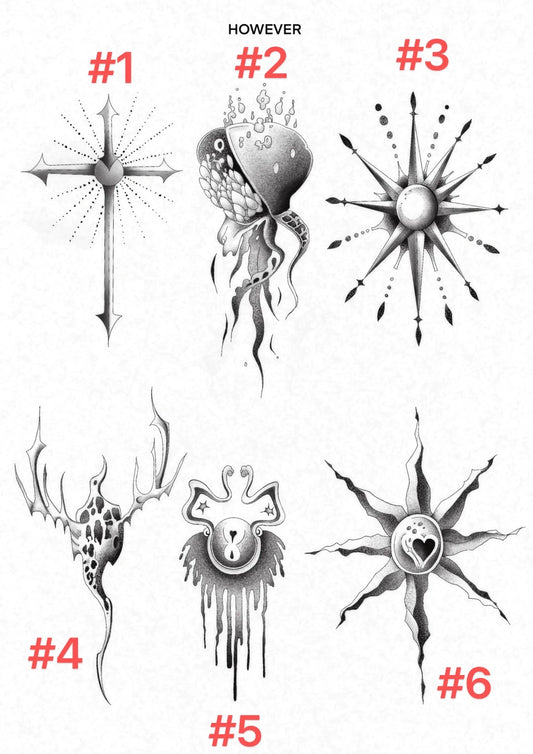 Dark Dreamcore Waterproof Temporary Tattoo Stickers 4.0