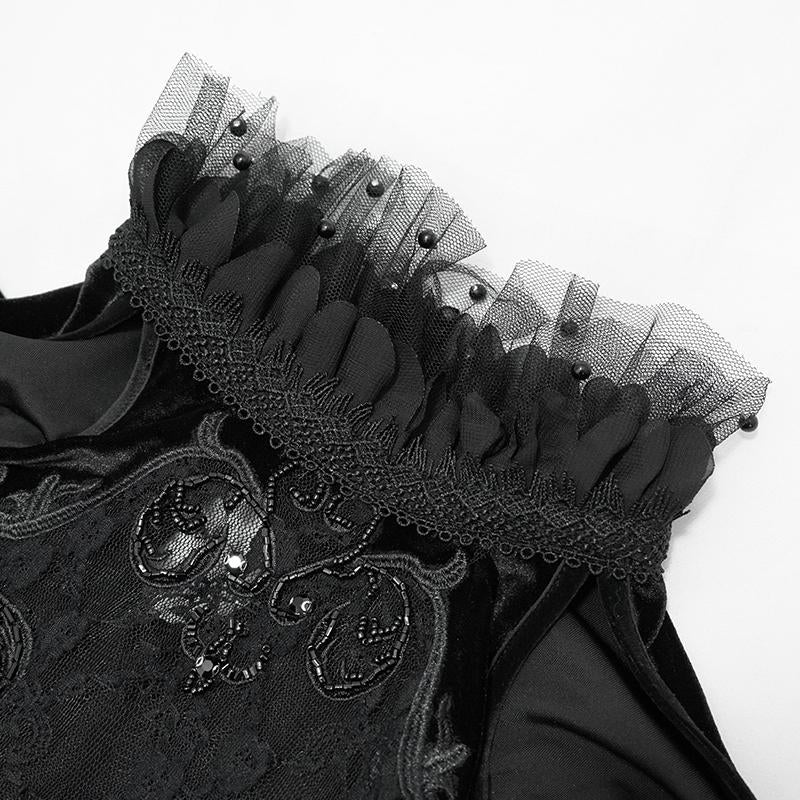 'Devil Inside Me' Gothic Dress with Shoulder Slits