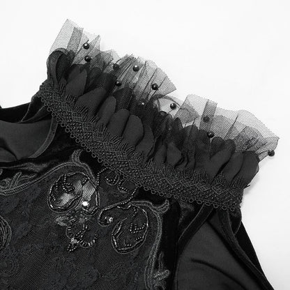 'Devil Inside Me' Gothic Dress with Shoulder Slits