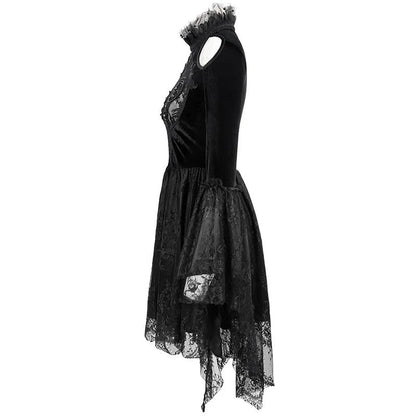 'Devil Inside Me' Gothic Dress with Shoulder Slits