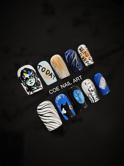 Doodle Street Style Press On Nails Set