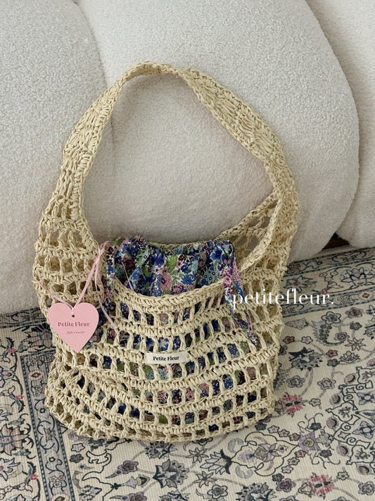 Floral Handwoven Straw Bag