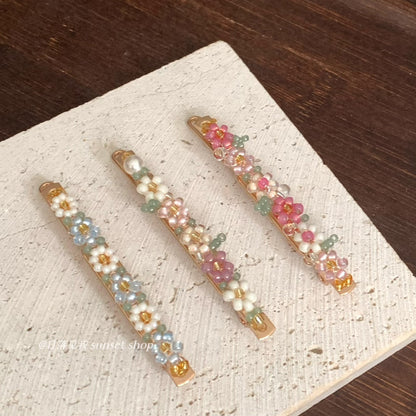 Flower Beaded Hair Clip