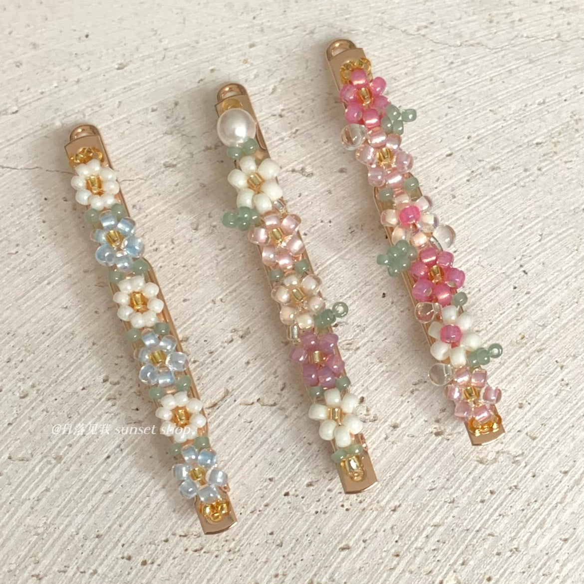 Flower Beaded Hair Clip