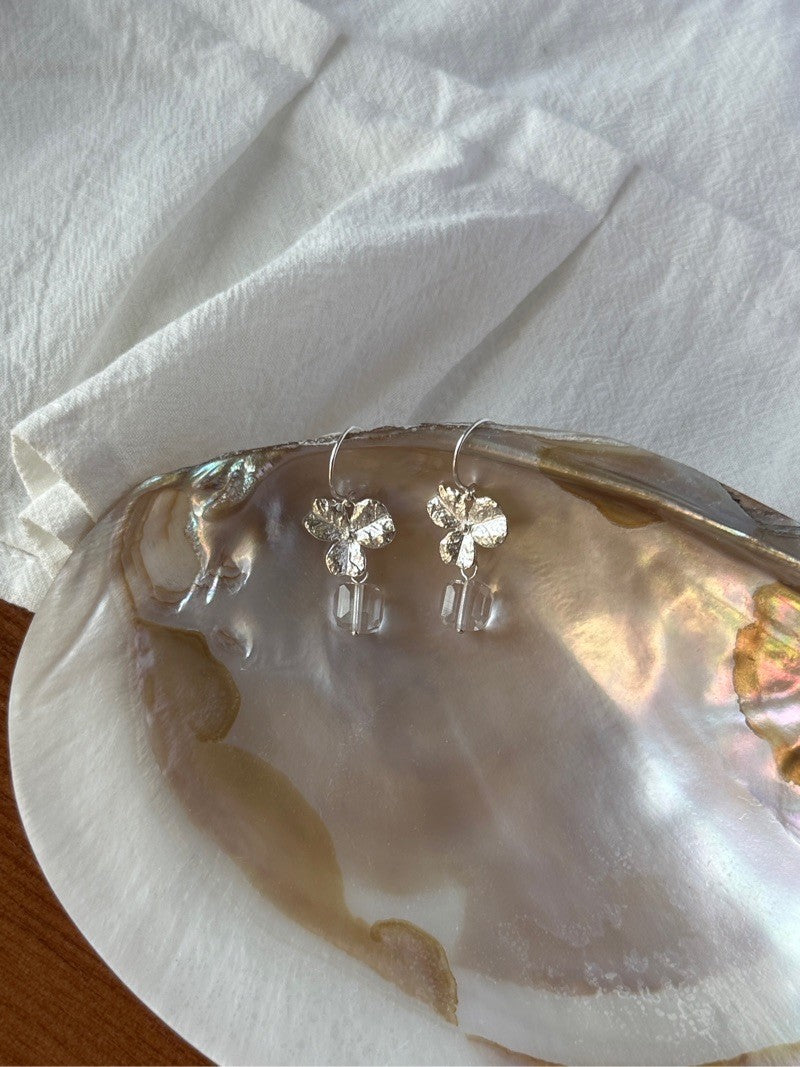 Flower Crystal Drop Earrings