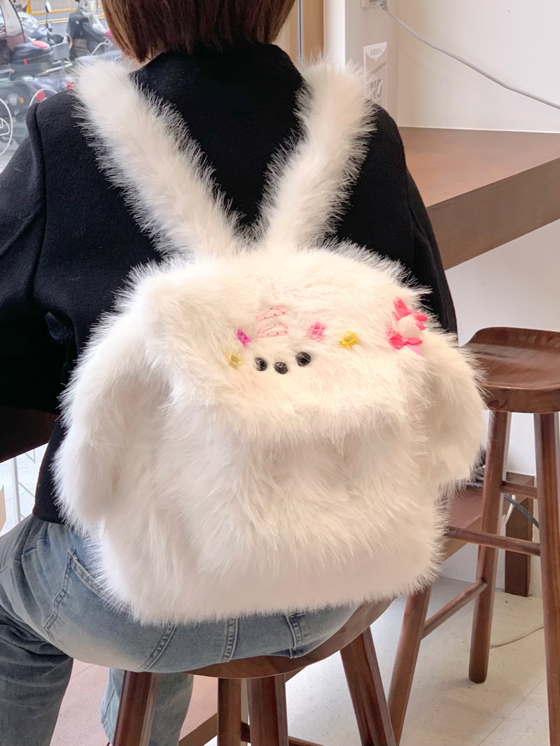 Fluffy White Puppy Backpack