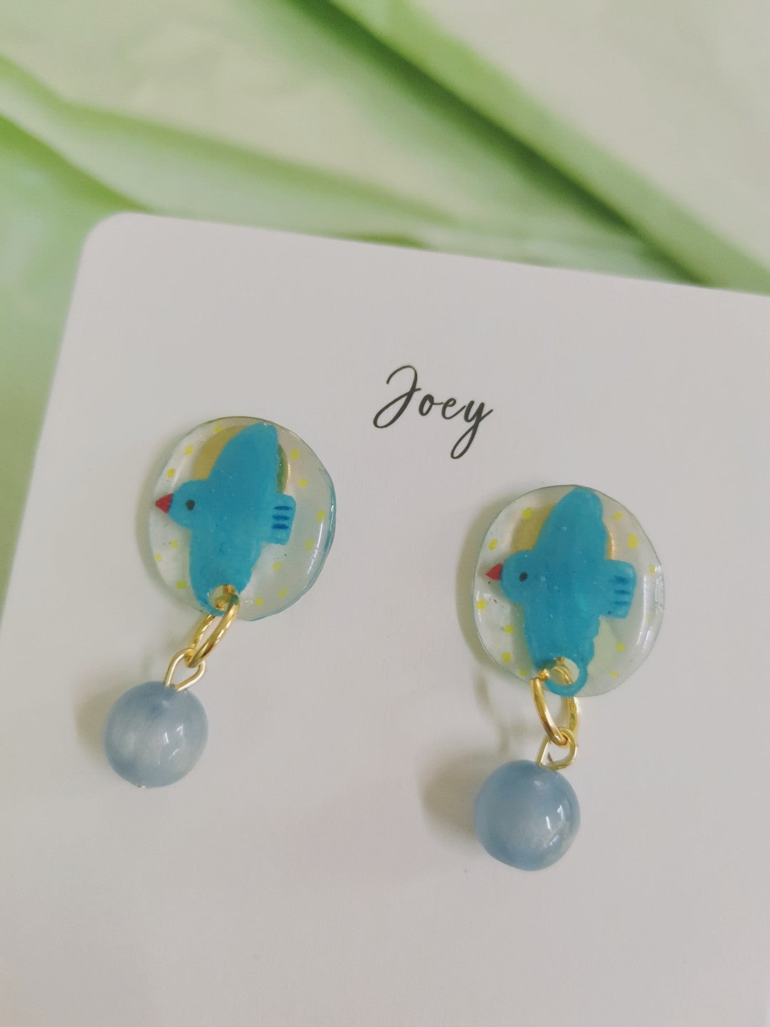 Flying Bird Shrink Plastic Earring