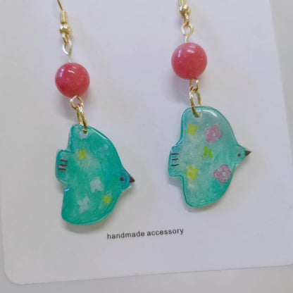 Flying Bird Shrink Plastic Earring