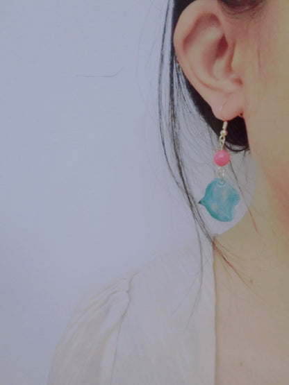 Flying Bird Shrink Plastic Earring