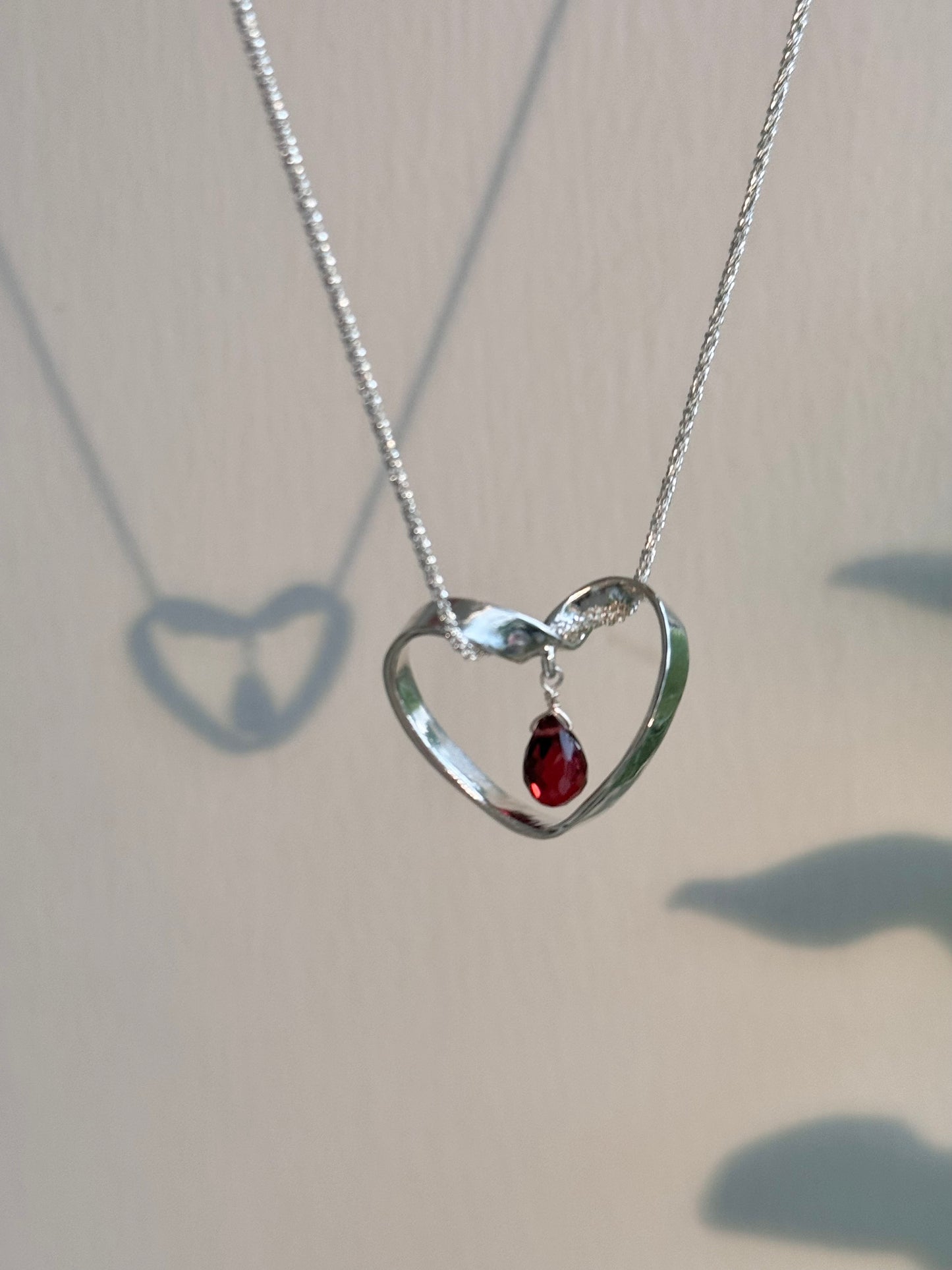 Forever Love Heart Crystal Silver Necklace