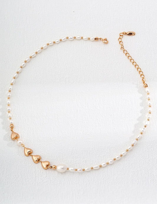 Freshwater Pearl Heart Style Beaded Necklace