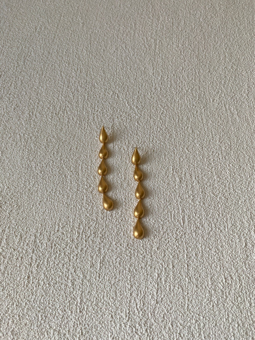 Gold Teardrop Drop Stud Earrings
