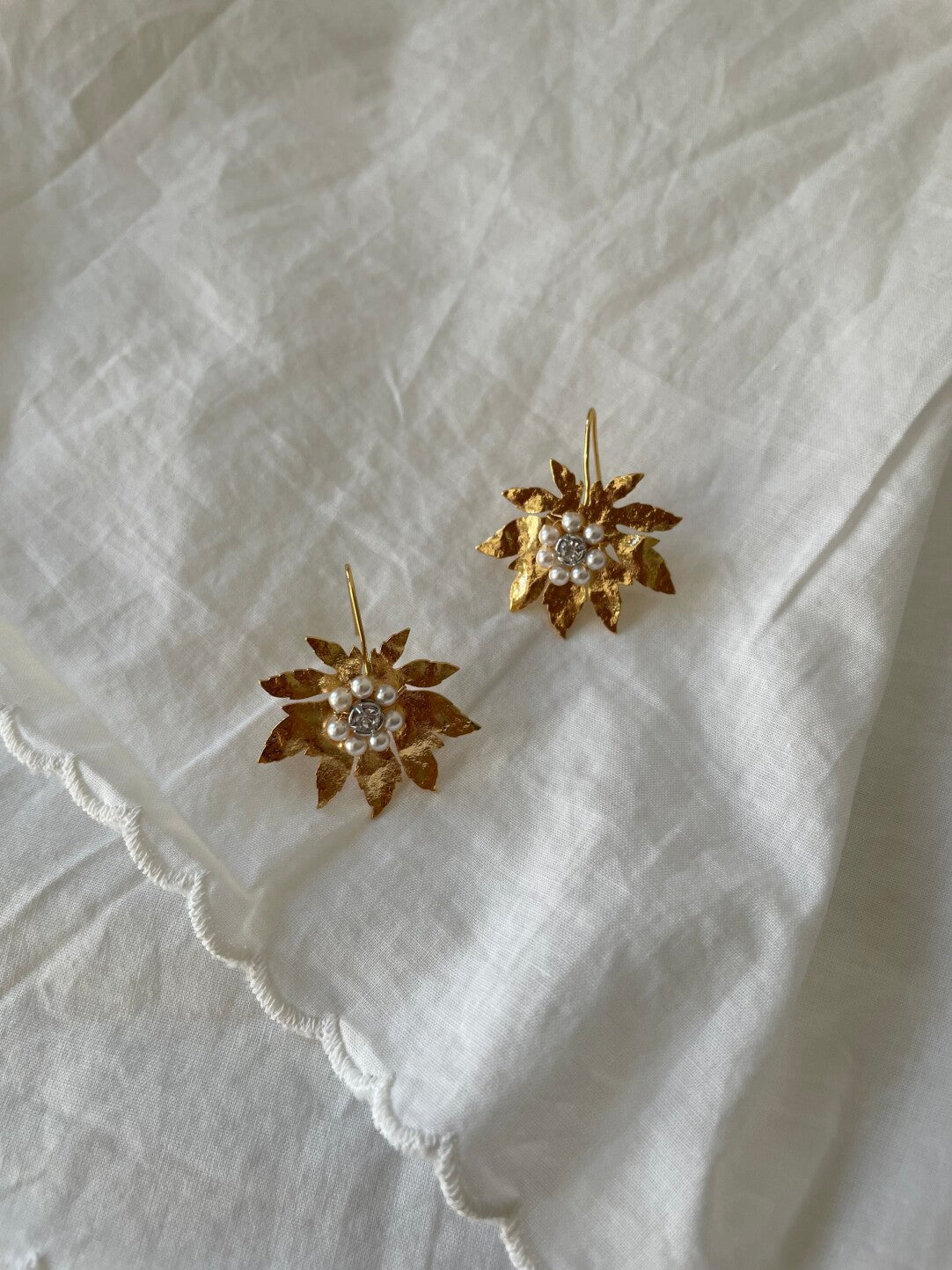 Golden Flower Earrings