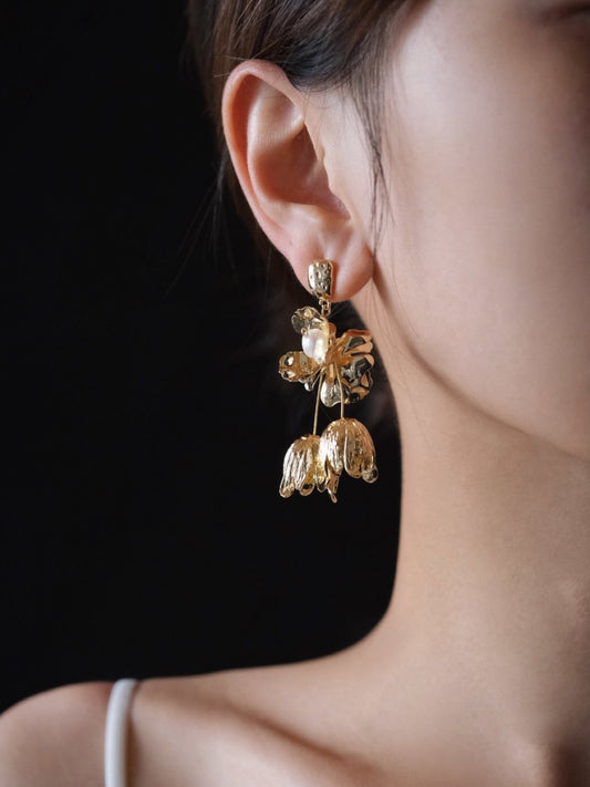 Golden Flower Earrings