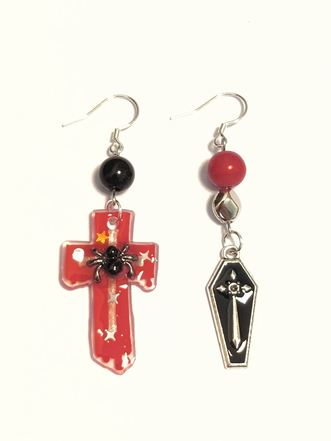 Gothic Coffin Asymmetric Shrink Plastic Earring