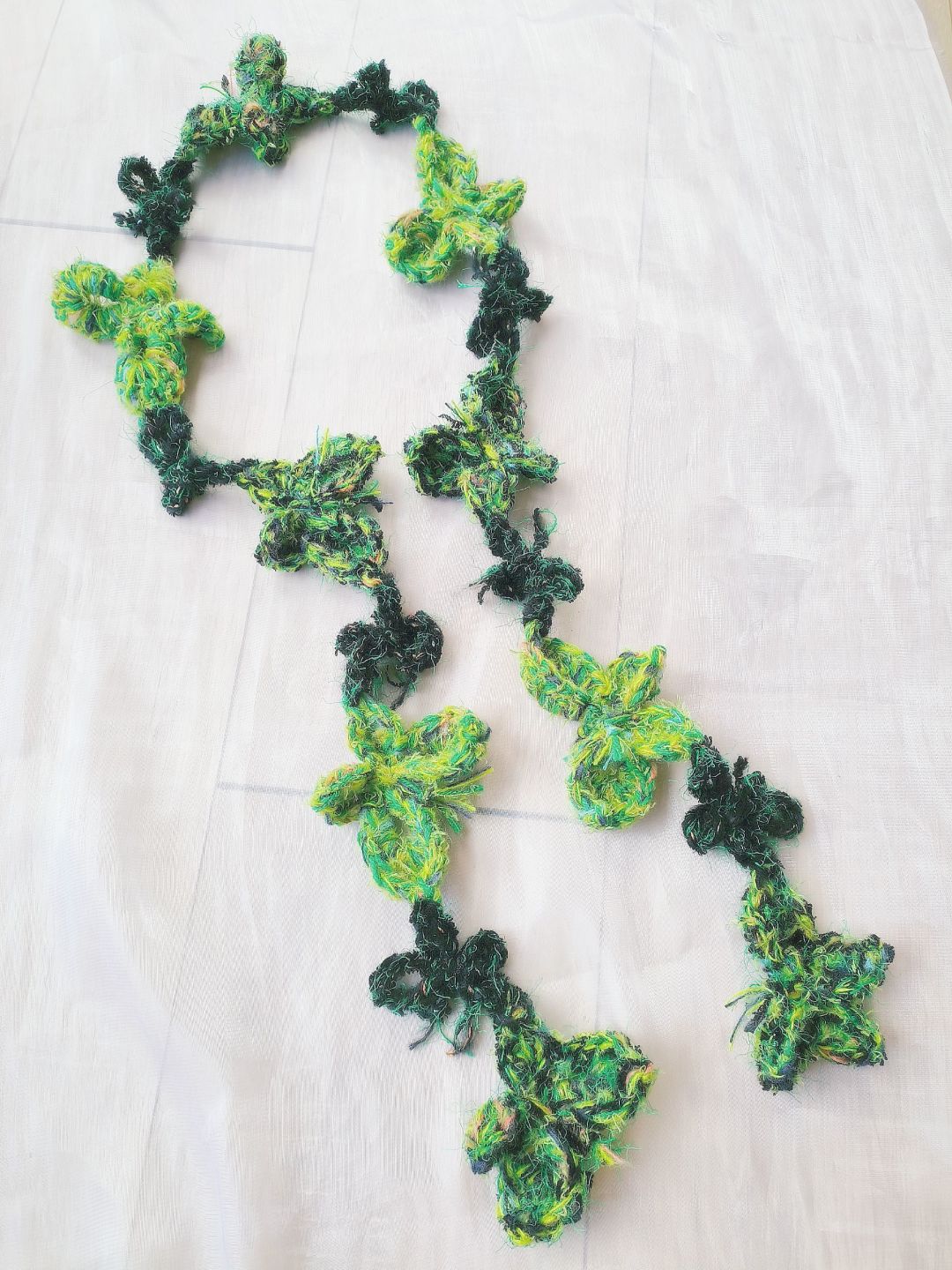 Green Butterfly Woven Scarf