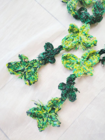 Green Butterfly Woven Scarf