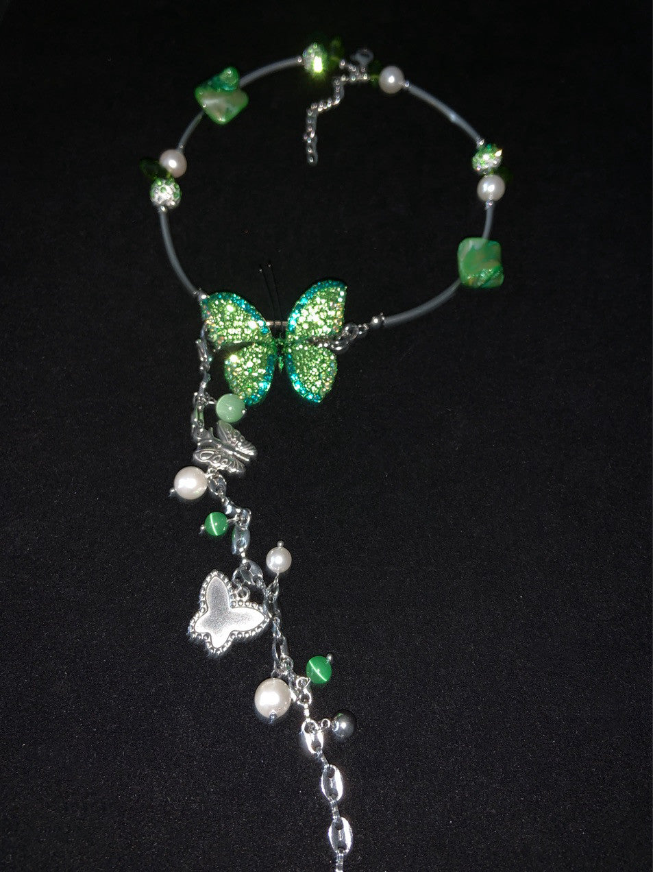 Green Forest Butterfly Necklace