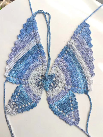 Handmade Crochet Dizzy Butterfly Crop Top